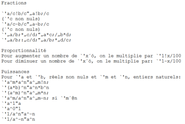 Formules mathématiques traitées avec NatBraille