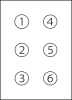 Image illustrant la matrice de six points sur deux colonnes utilisée pour écrire en Braille.